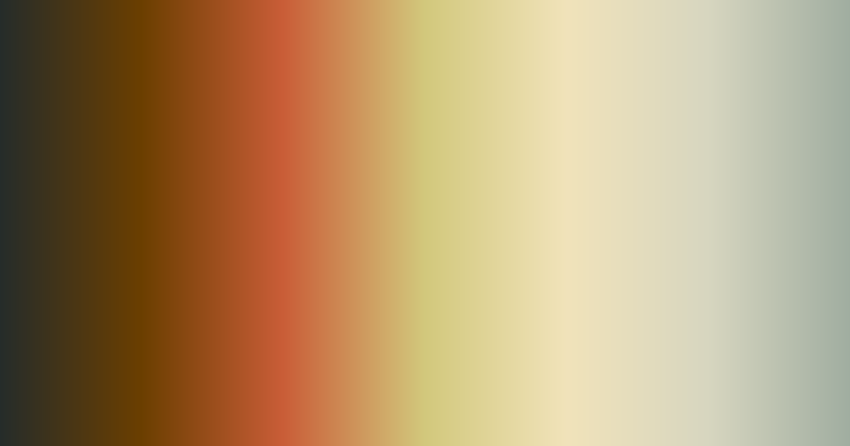 Dark green, orange, beige and gray color palette