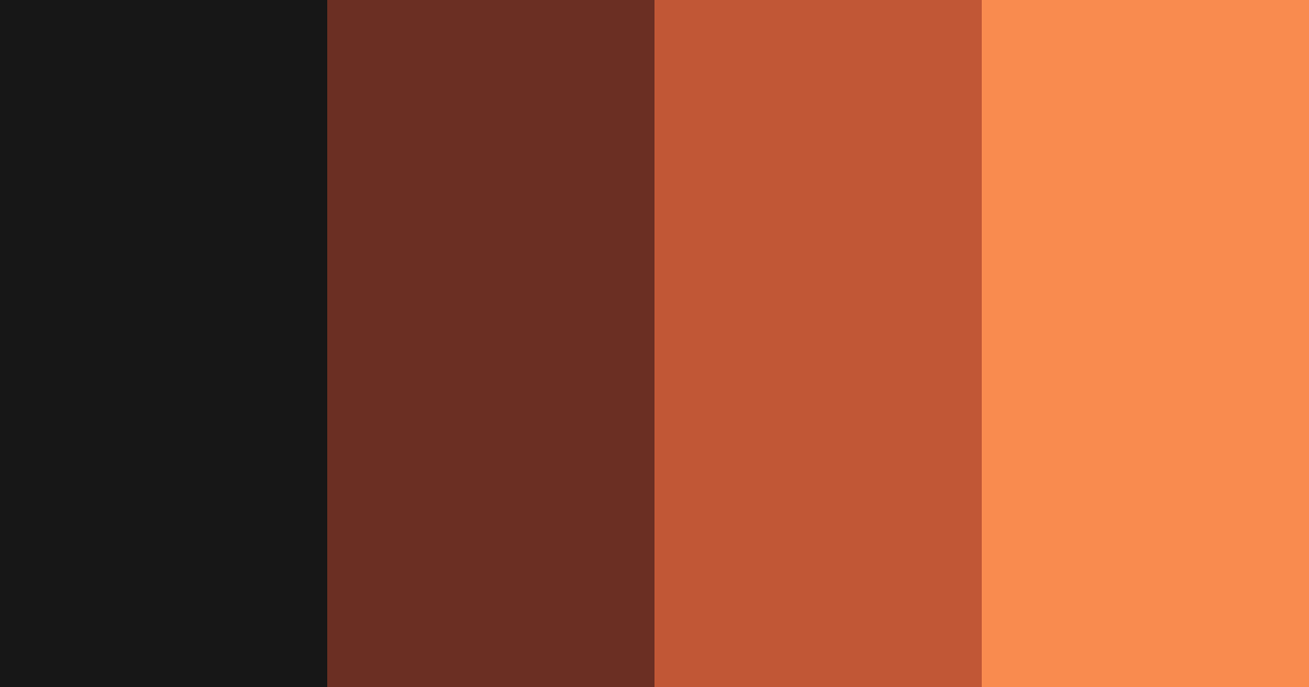 Palet warna Hitam, cokelat, dan oranye (analog)