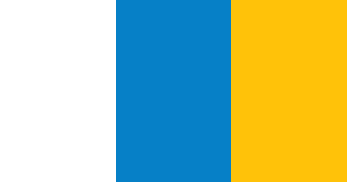 White, blue and yellow color palette