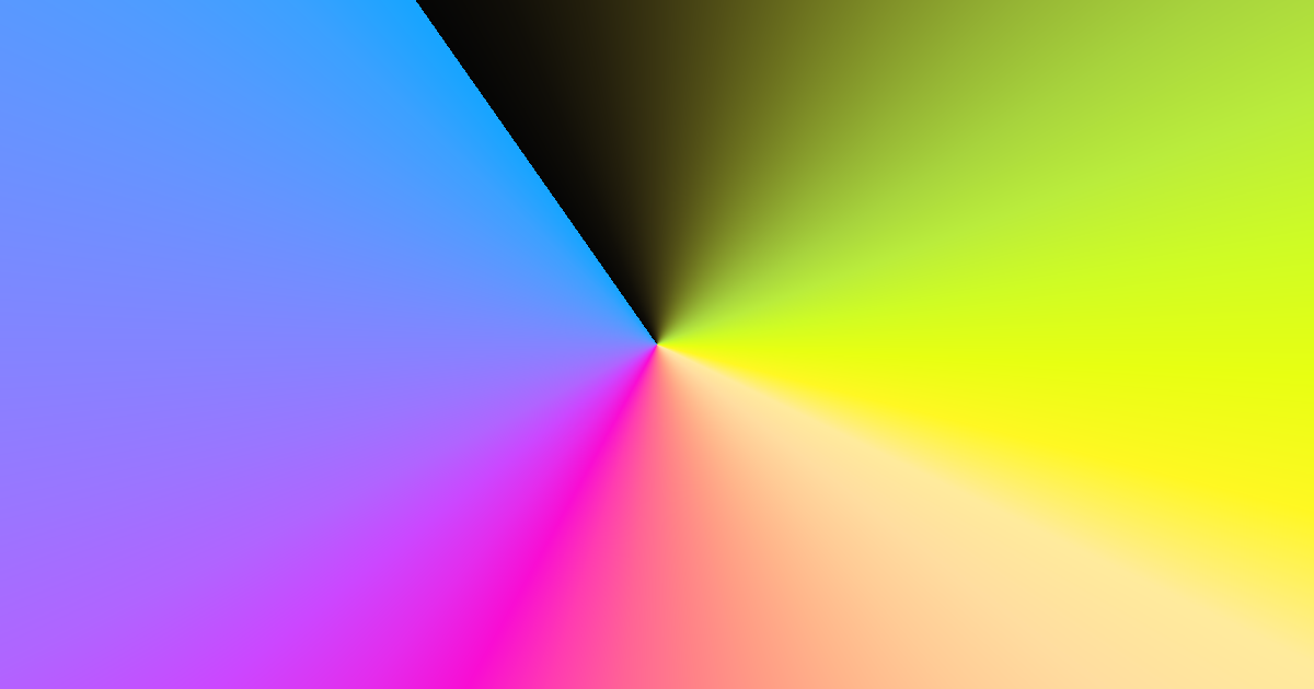 Black, yellow, pink and blue color palette