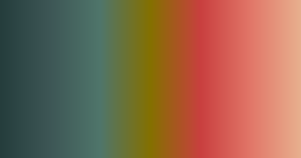 Dark green, gray, red and peach color palette