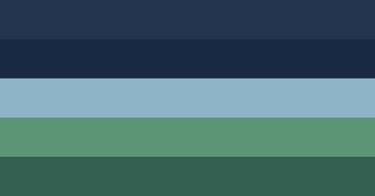 Cool navy, light blue and dark green color palette