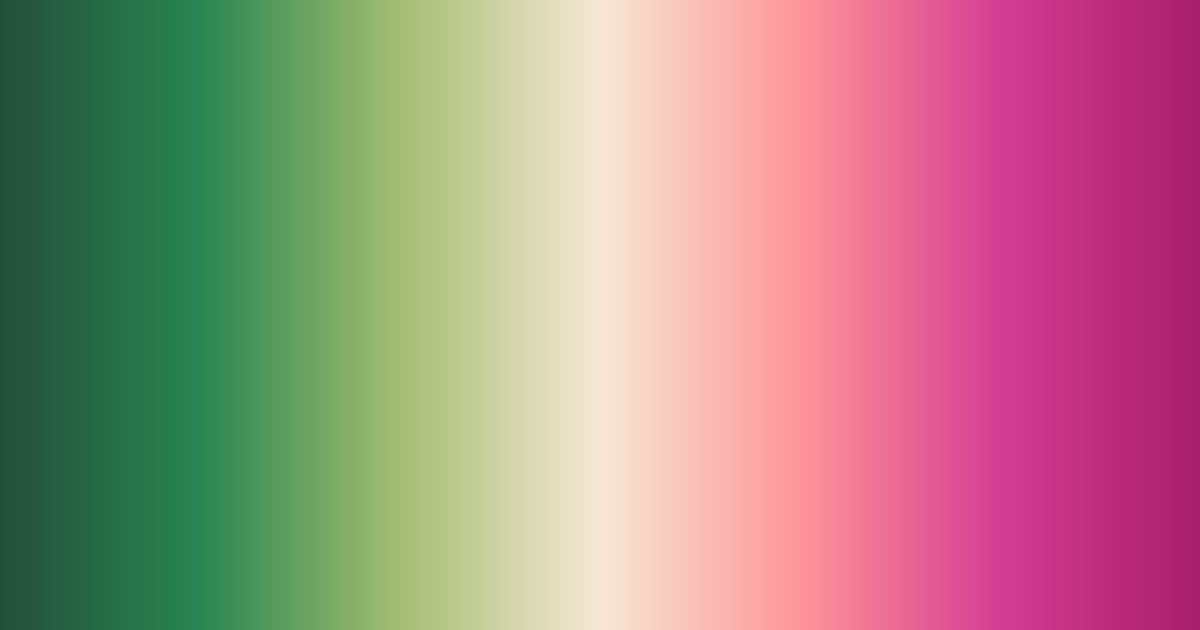 Tritone dark green, beige and magenta color palette