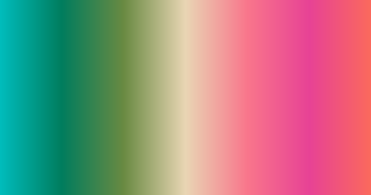 Teal, green, beige and salmon color palette