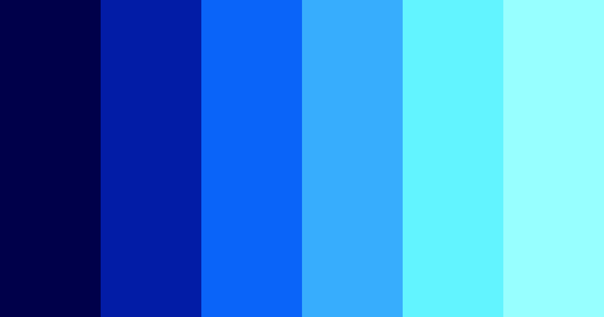 Vivid navy, blue, cyan and light blue color palette
