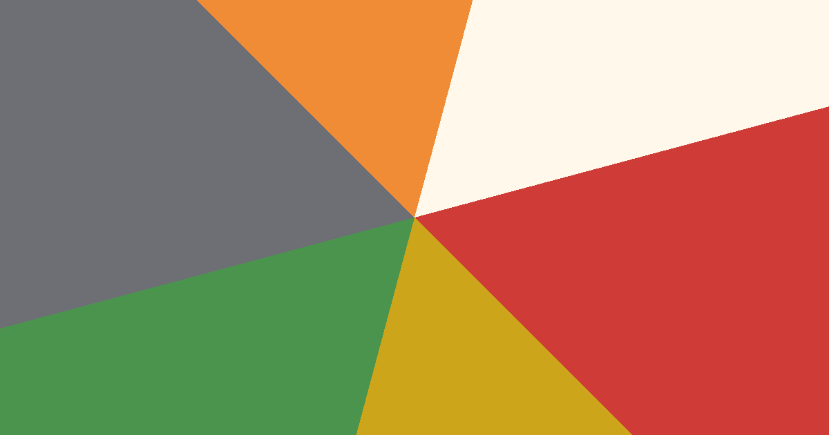 Mustard, gray, white and red color palette