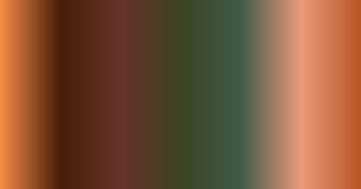 Palet warna Cokelat, hijau gelap, dan persik